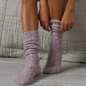 Lemon for Anthro cable knit crew socks